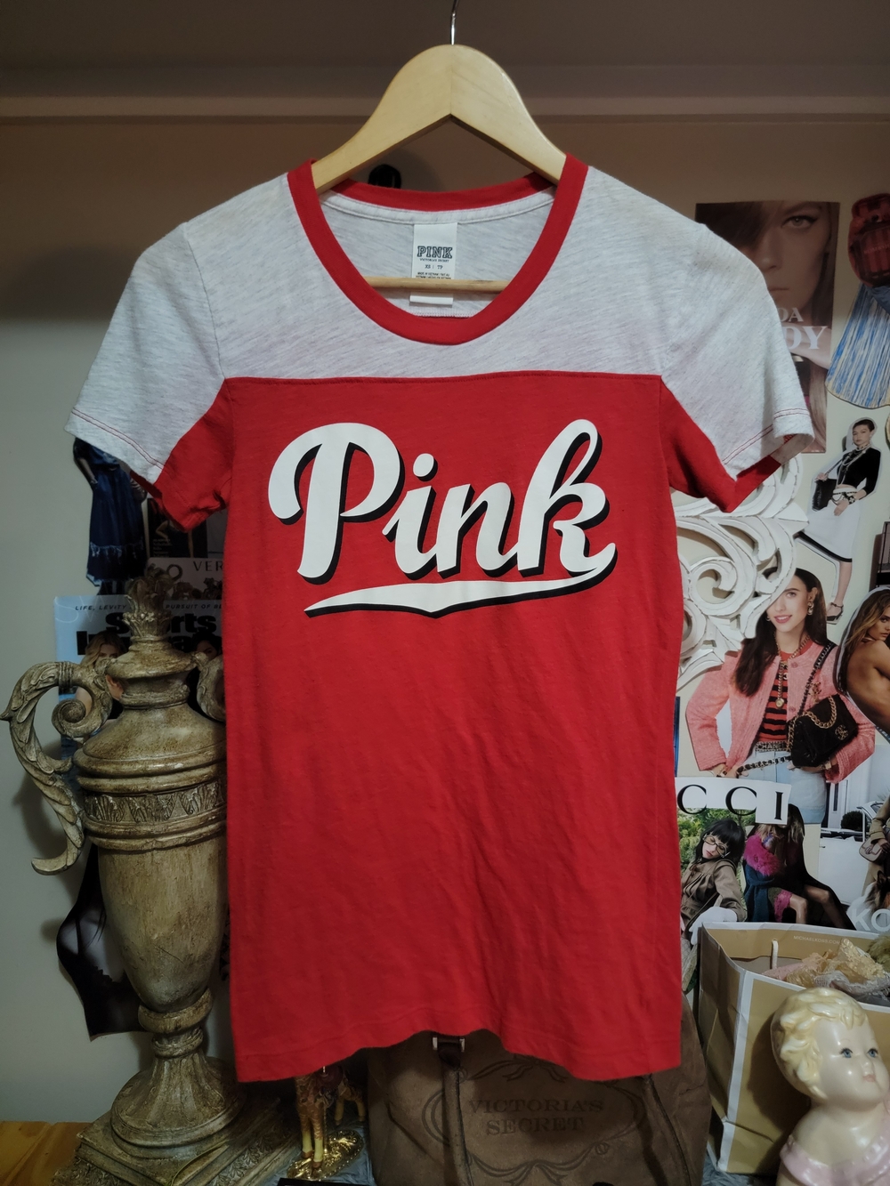 Victoria's Secret PINK Red And White T-Shirt